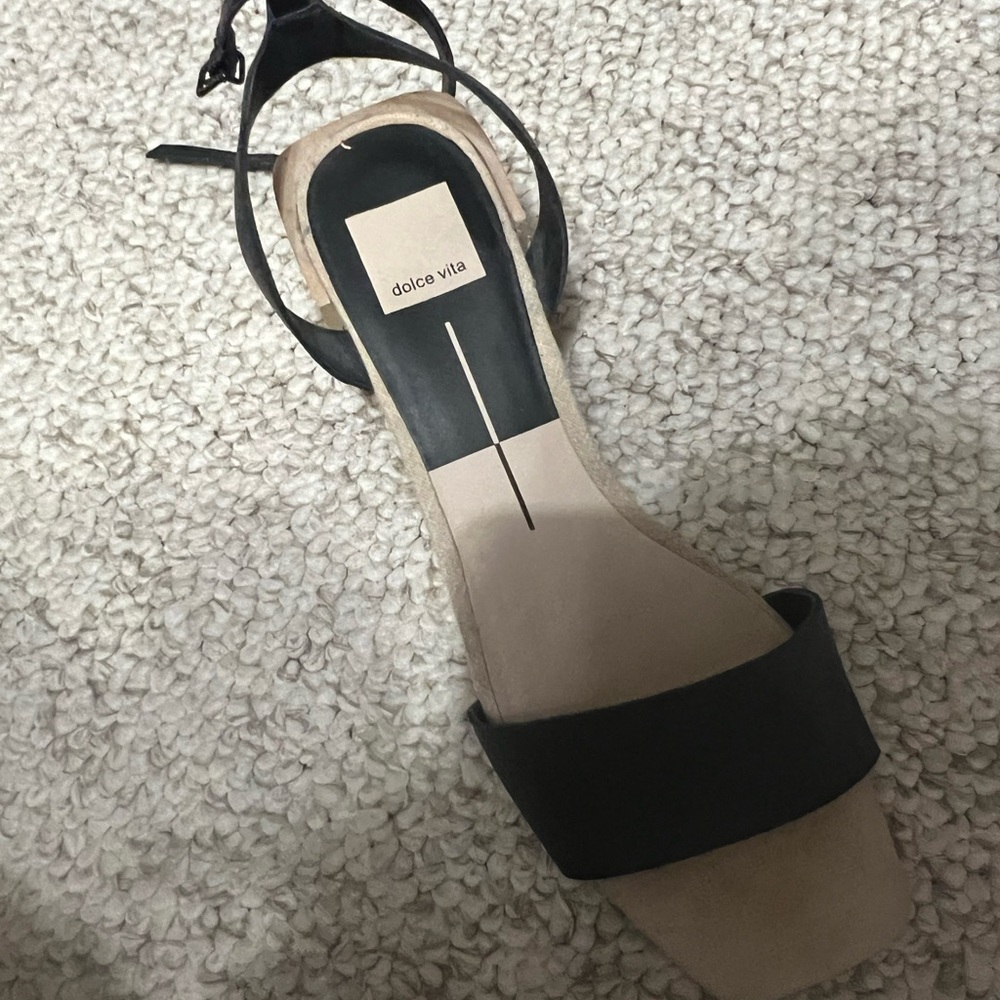 Dolce Vita Black Sandals, 9, Block Heel